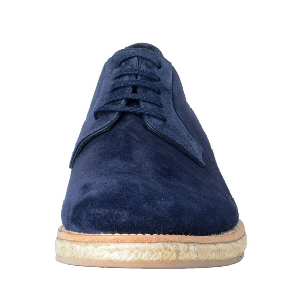 Prada Men\'s Blue Suede Lace Up Oxfords Shoes main image 8